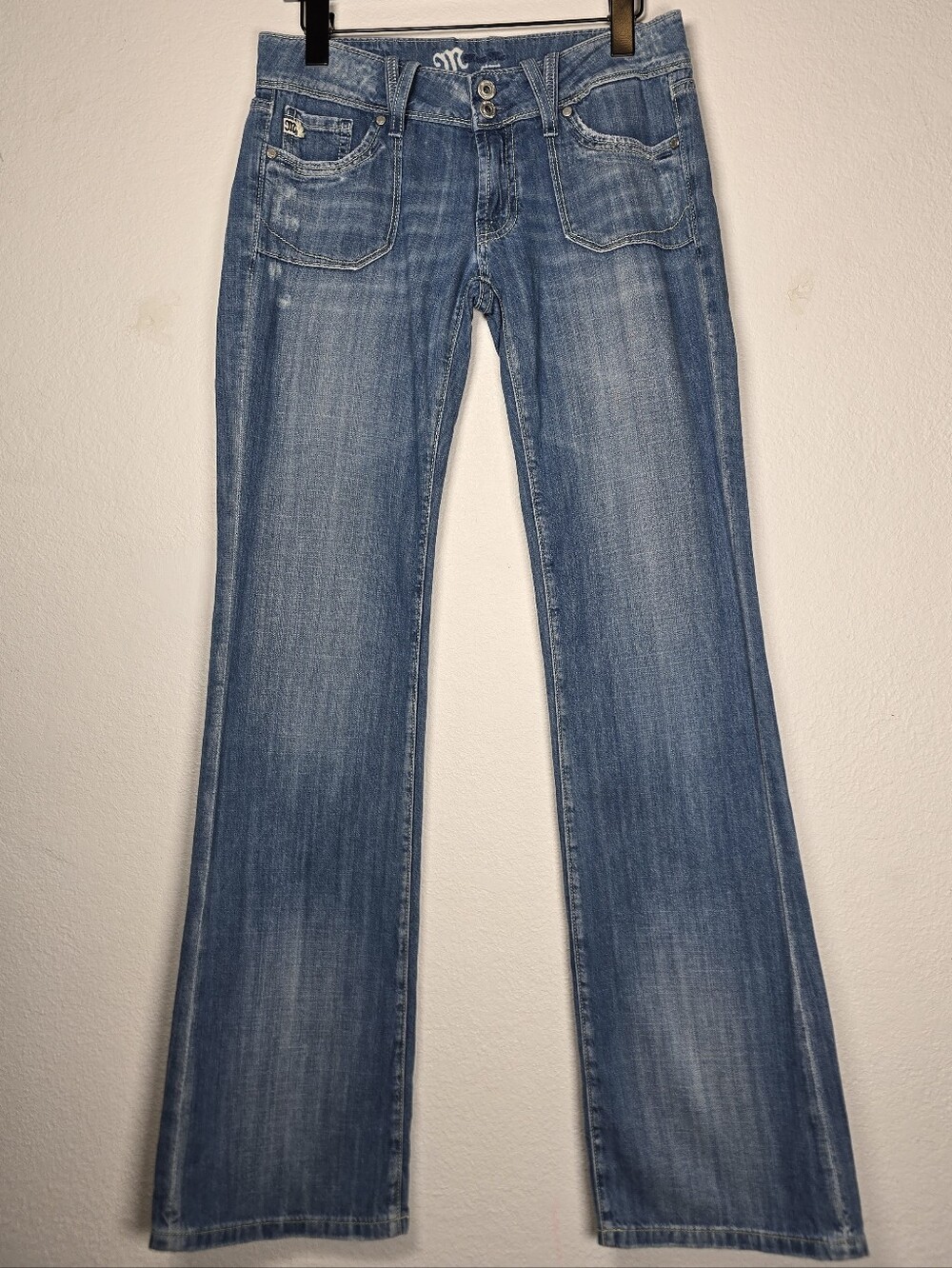 Miss Me Low Rise Bootcut Flare Jeans Size 29 31x34 Light Highland Wash Y2K VTG